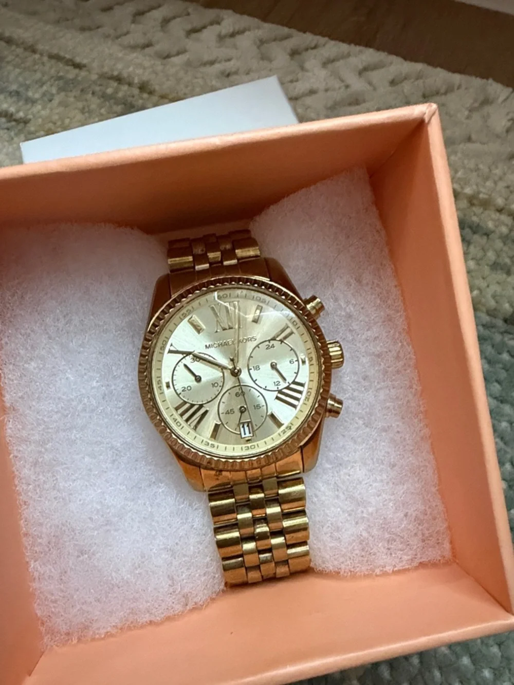 Michael Kors Gold and Champagne Chronograph Bracelet Watch - Picture 5 of 5